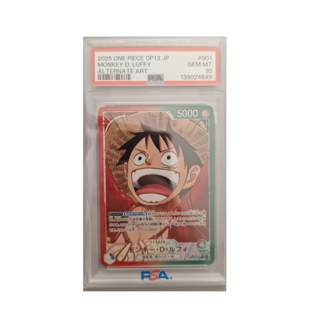 One Piece Card Game Monkey D. Luffy OP13-001 L - ALT ART PSA10