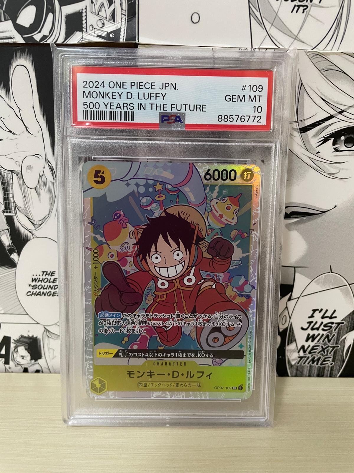 PSA10 SR ルフィ ONE PIECE DAY/漫画絵 OP07-109 PSA10鑑定済〕モンキー・D・ルフィ(ONE PIECE DAY/漫画絵)【SR】{OP07