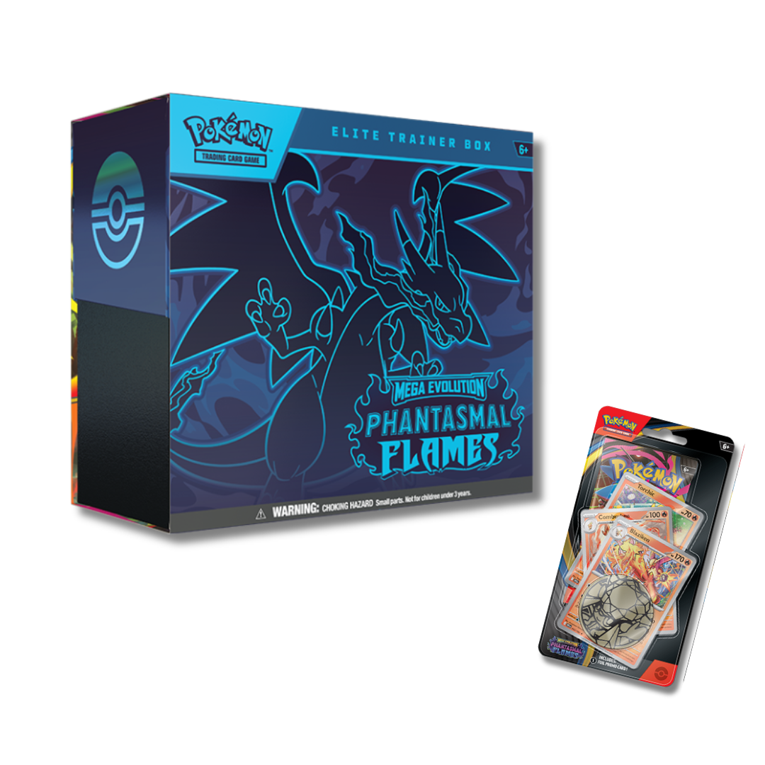 Pokémon TCG: Mega Evolution Phantasmal Flames - Elite Trainer Box ETB + Premium Checklane CDU 1 PACK [ENG][PREORDER]