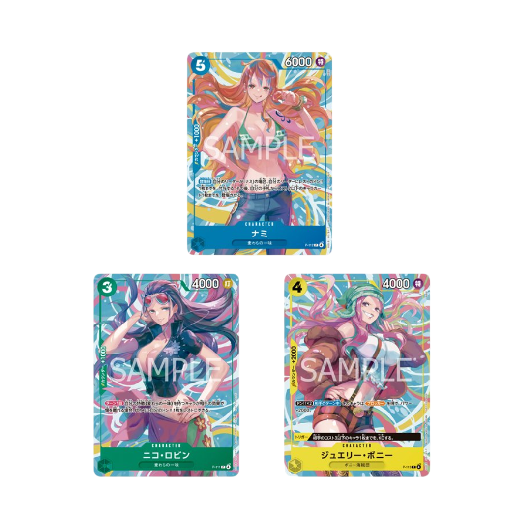 One Piece Promotion Card Nami & Bonney & Nico Robin P-111 P-112 P-113 [JAP]