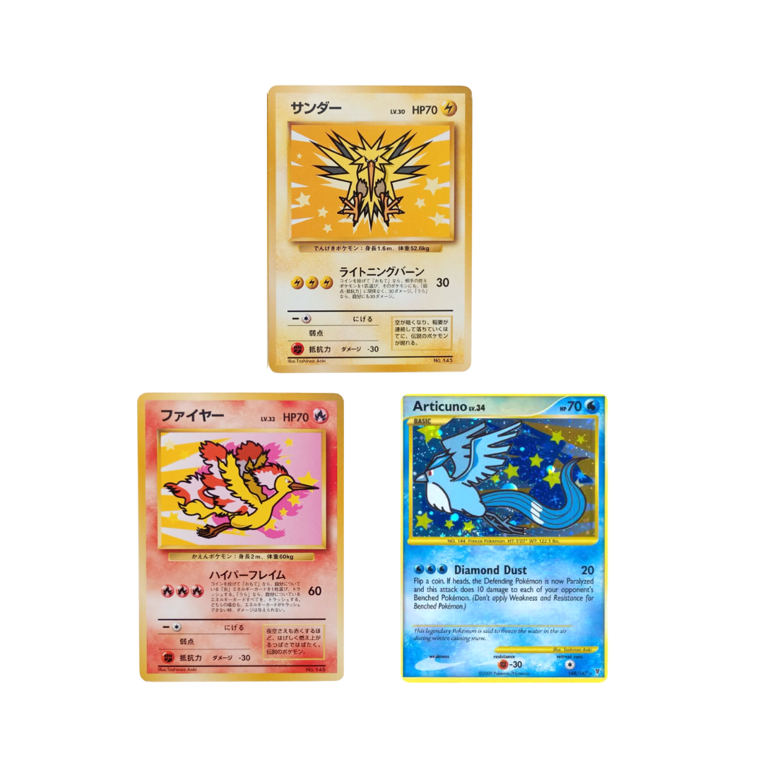 Pokèmon Card Game Moltres Zapdos Articuno Old back No. 144 145 146 ANA Nippon Airways [JAP]