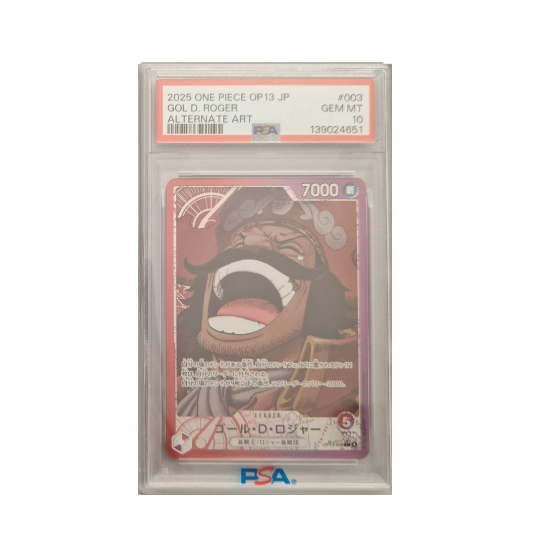One Piece Card Game Gol D. Roger OP13-003 L - ALT ART PSA10 [JAP]