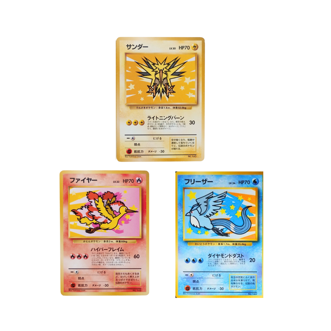 Pokemon Card Game Moltres Zapdos Articuno Old back No. 144 145 146 ANA Nippon Airways [JAP]