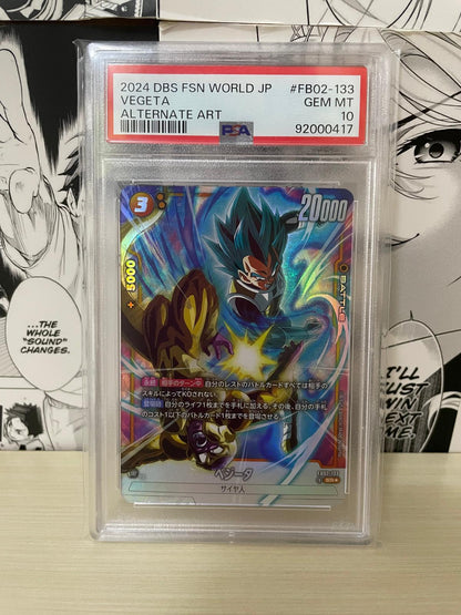 Dragon Ball Fusion World Vegeta FB02-133 SR ALT. ART. PSA10 [JAP]