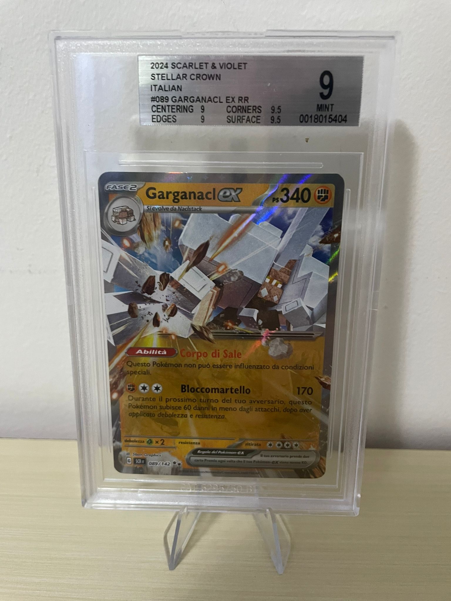 Pokemon 2024 Scarlatto&Violetto Corona Astrale - Garganacl EX RR- SCR IT 089/142 BGS 9 [ITA]