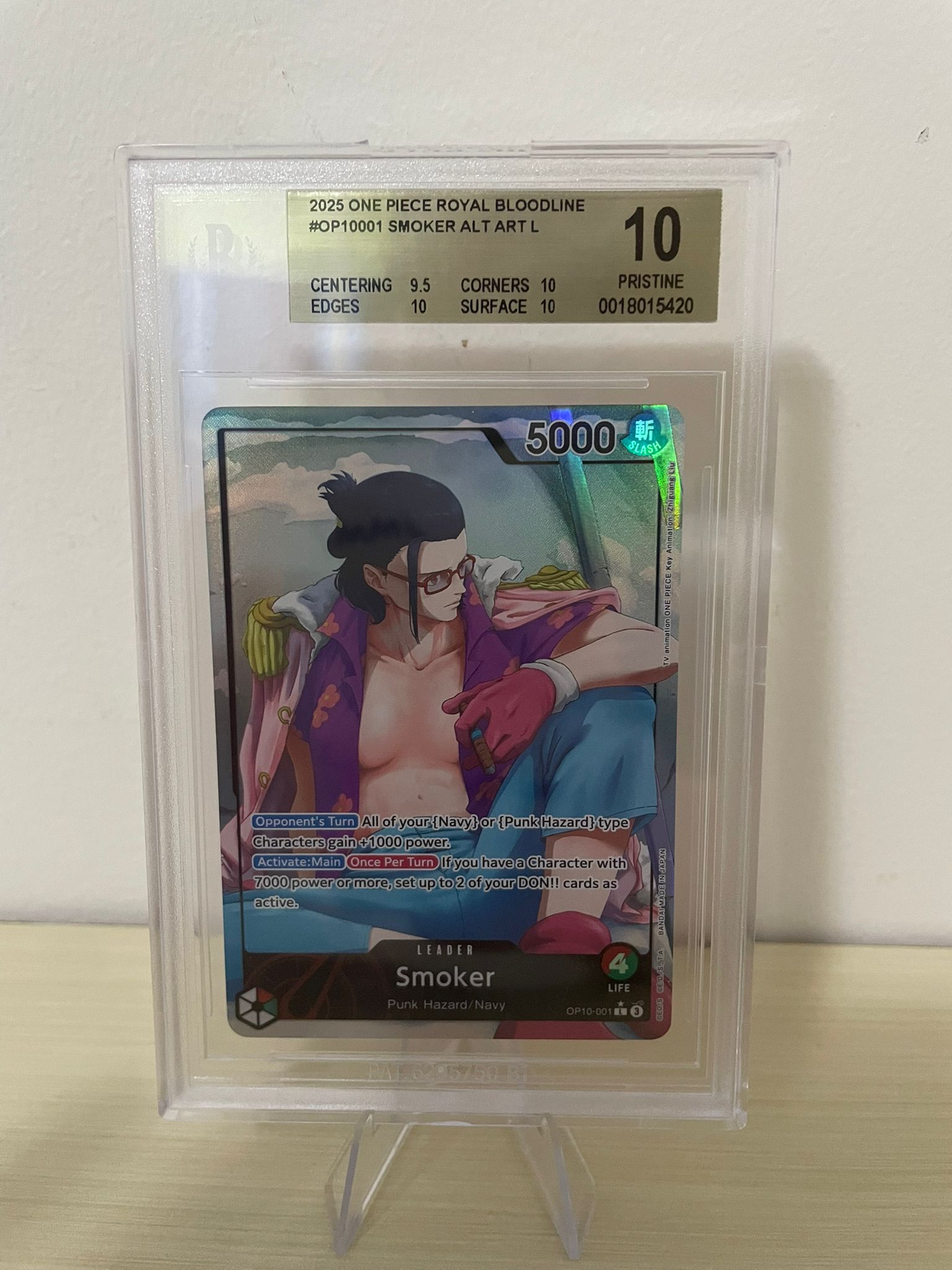 2025 One Piece Royal Bloodline - Smoker Alt Art - OP10-001 L BGS 10 [ENG]