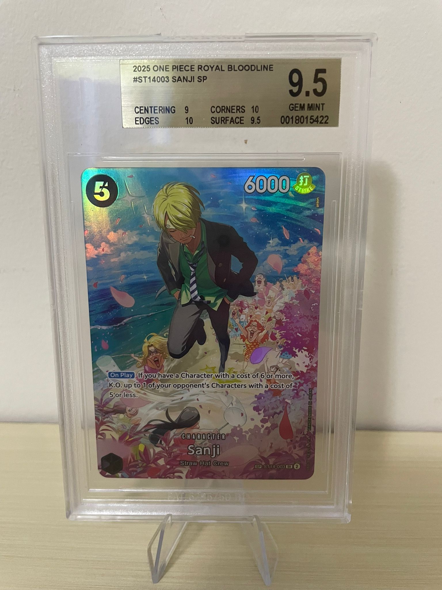 2025 One Piece Royal Bloodline Sanji Special Art Parallel OP10 ST14-003 BGS 9.5 [ENG]