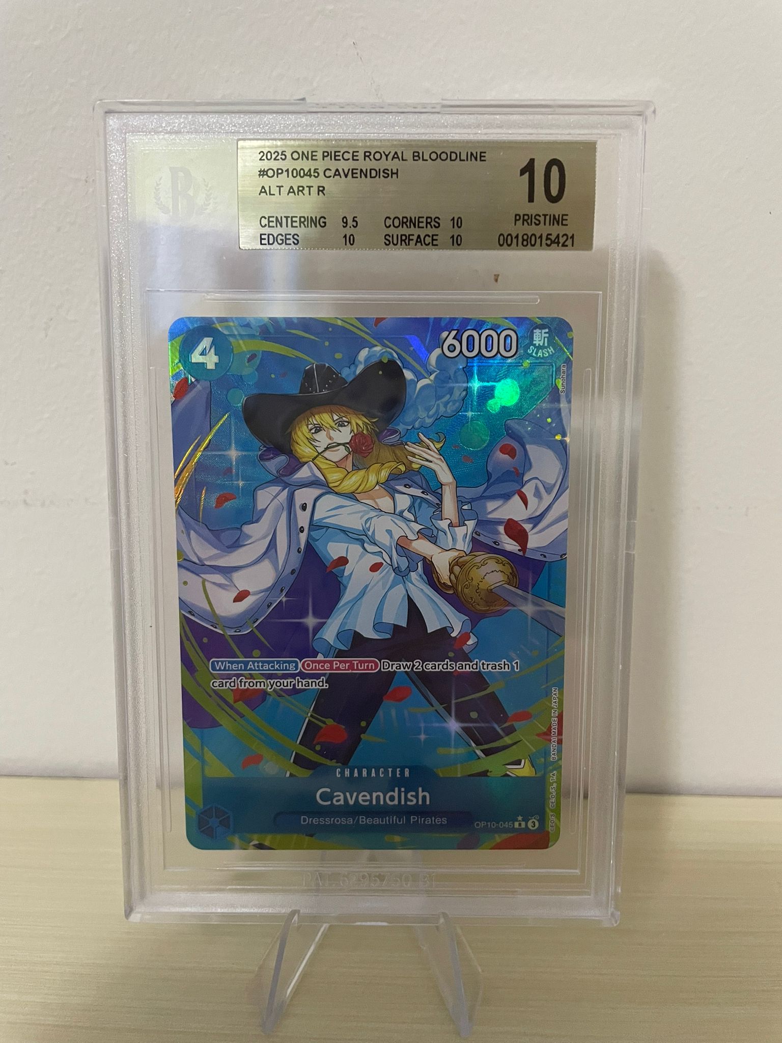 2025 One Piece Royal Bloodline - Cavendish - OP10-045 ALT ART R BGS 10 [ENG]