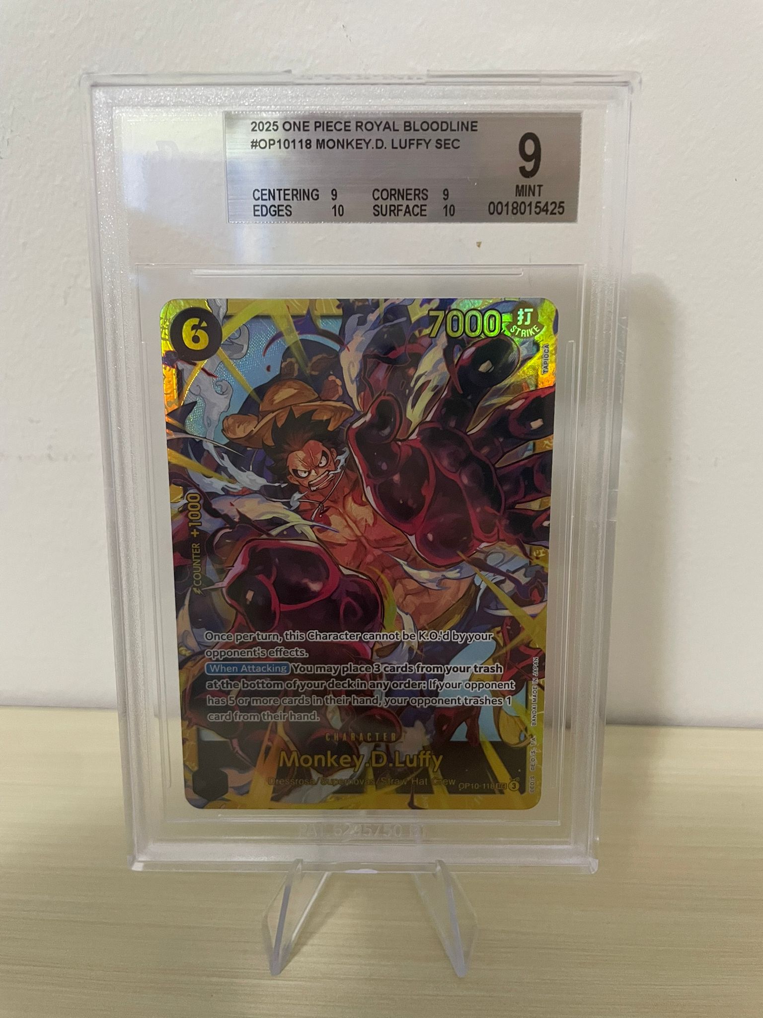 2025 One Piece Royal Bloodline - Monkey D. Luffy - OP10-118 SEC BGS 9 [ENG]