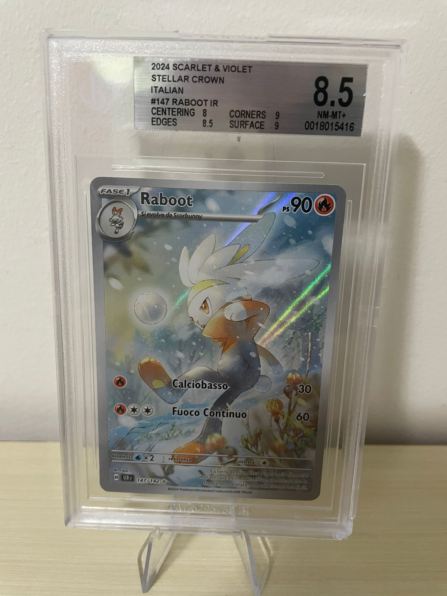 Pokemon 2024 Scarlatto&Violetto Corona Astrale - Raboot Ir - SCR IT 147/142 BGS 8.5 [ITA]