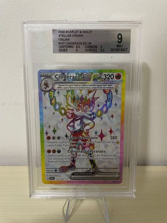 Pokemon 2024 Scarlatto&Violetto Corona Astrale - Cinderace Ex - SCR IT 157/142 BGS 9 [ITA]
