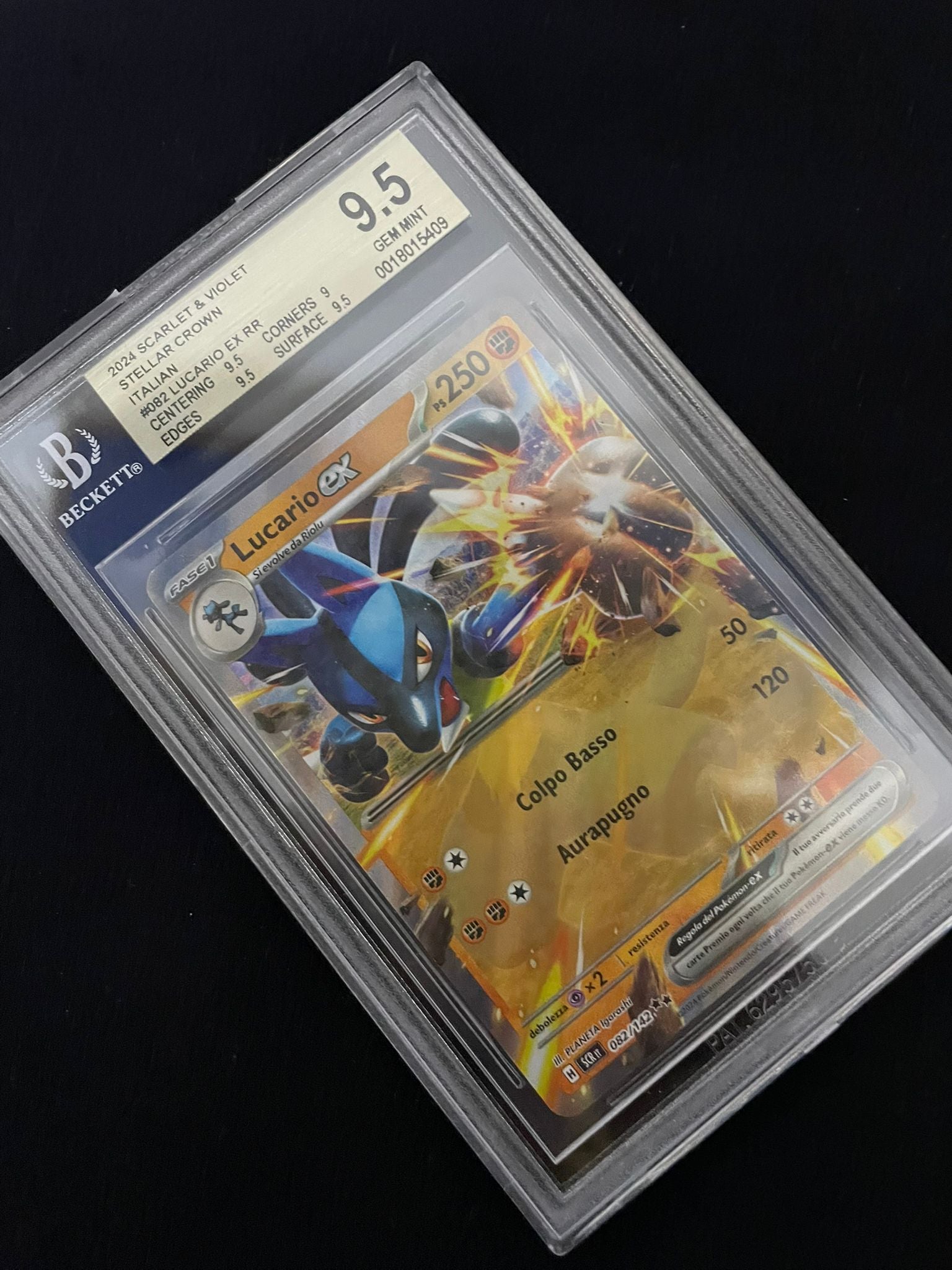 Pokemon 2024 Scarlatto&Violetto Corona Astrale - Lucario Ex - SCR IT 082/142 BGS 9.5 [ITA]