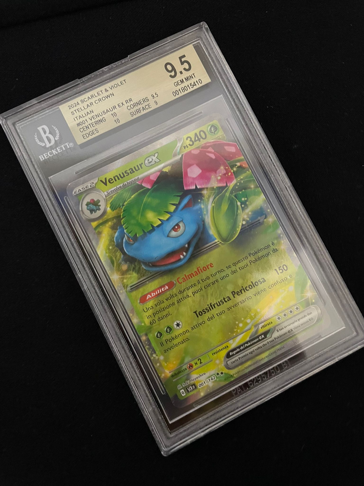 Pokemon 2024 Scarlatto&Violetto Corona Astrale - Venusaur Ex RR - SCR IT 001/142 BGS 9.5 [ITA]