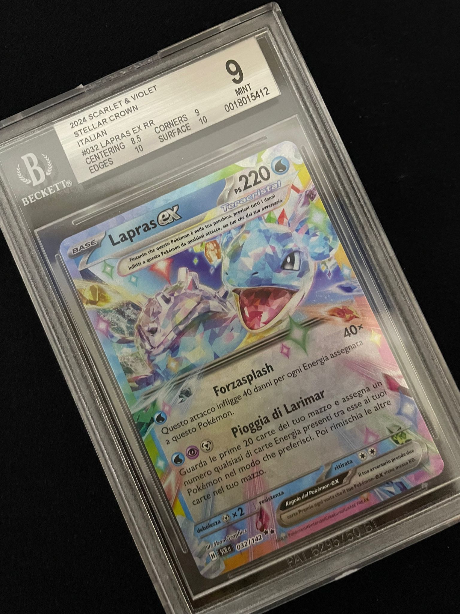 Pokemon 2024 Scarlatto&Violetto Corona Astrale - Lapras EX RR - SCR IT 032/142 BGS 9 [ITA]