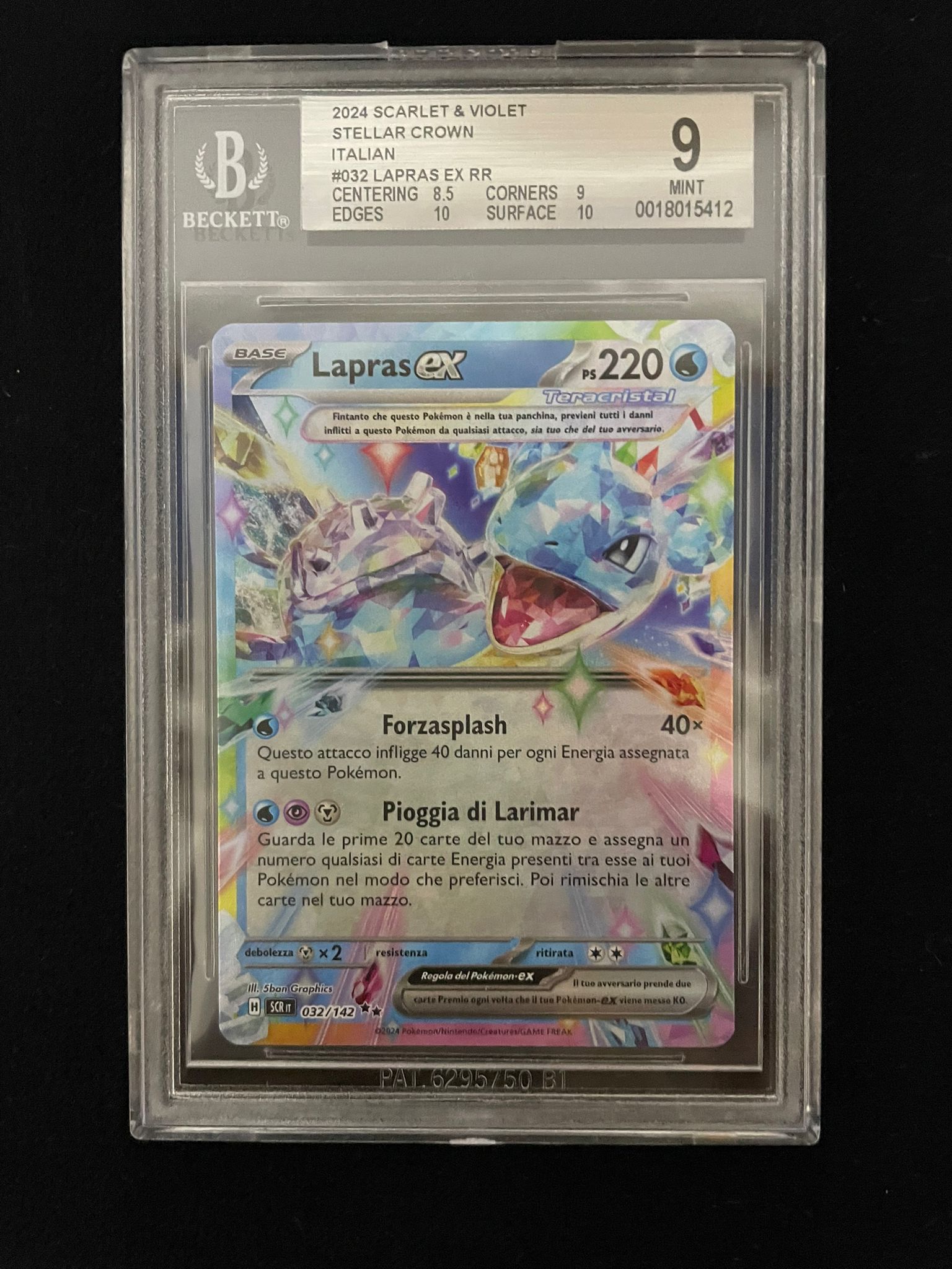 Pokemon 2024 Scarlatto&Violetto Corona Astrale - Lapras EX RR - SCR IT 032/142 BGS 9 [ITA]