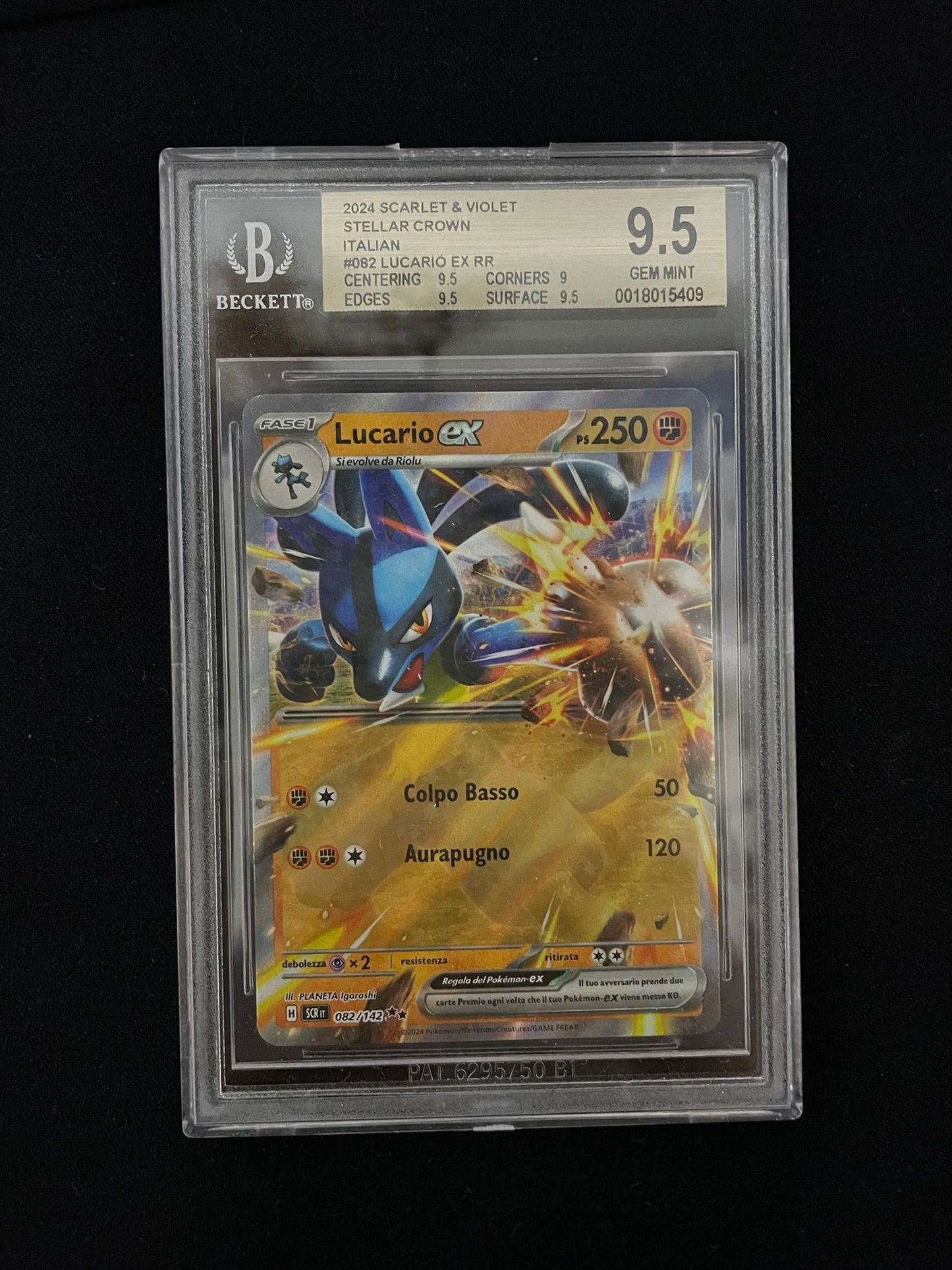 Pokemon 2024 Scarlatto&Violetto Corona Astrale - Lucario Ex - SCR IT 082/142 BGS 9.5 [ITA]