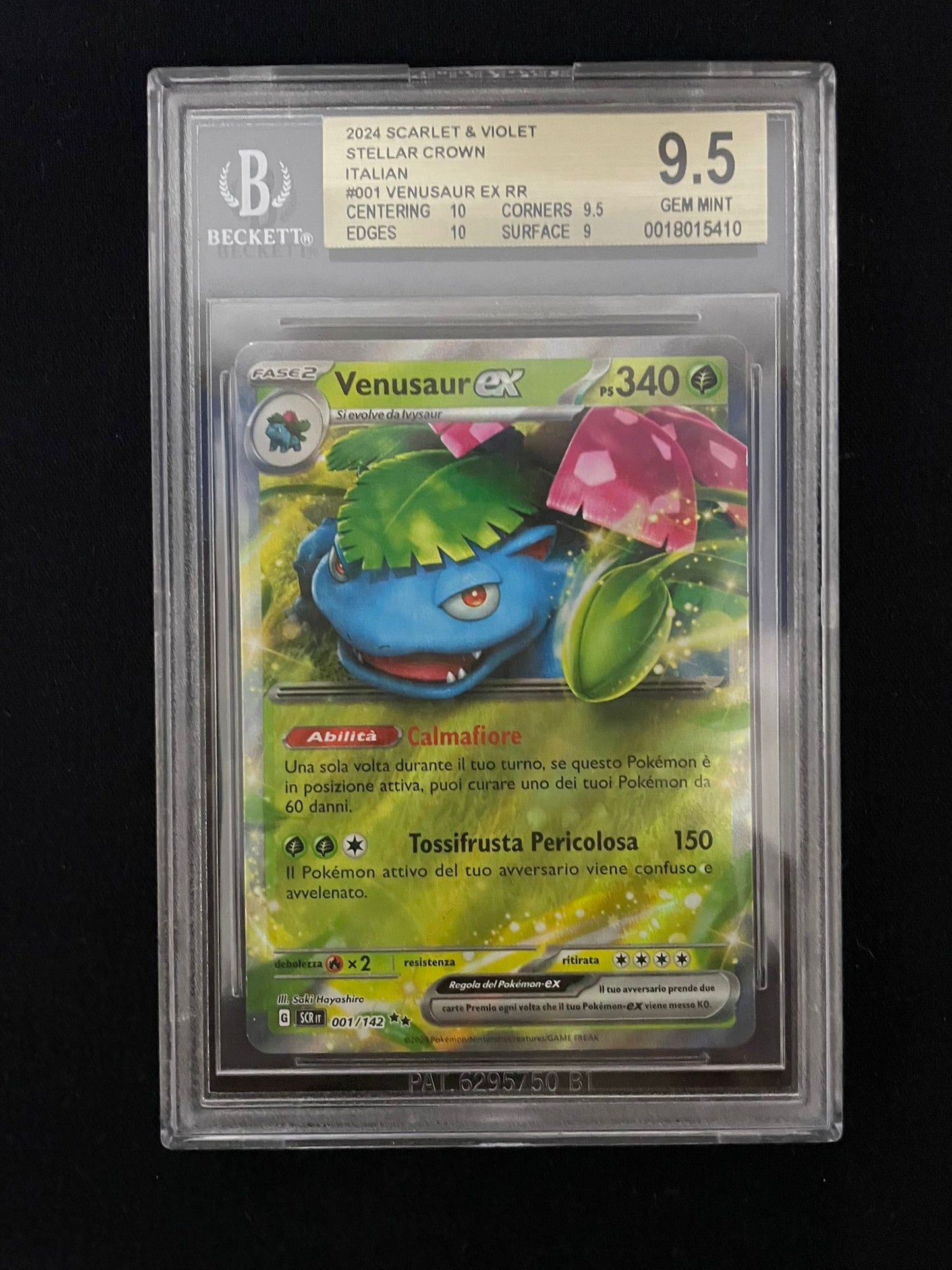 Pokemon 2024 Scarlatto&Violetto Corona Astrale - Venusaur Ex RR - SCR IT 001/142 BGS 9.5 [ITA]