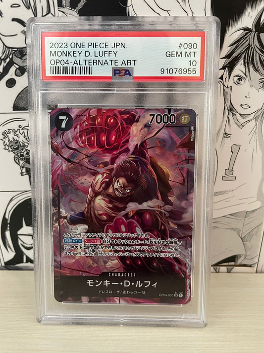 Monkey D. Luffy OP04-090 SR Alt Art PSA10 [JAP][PREORDER]