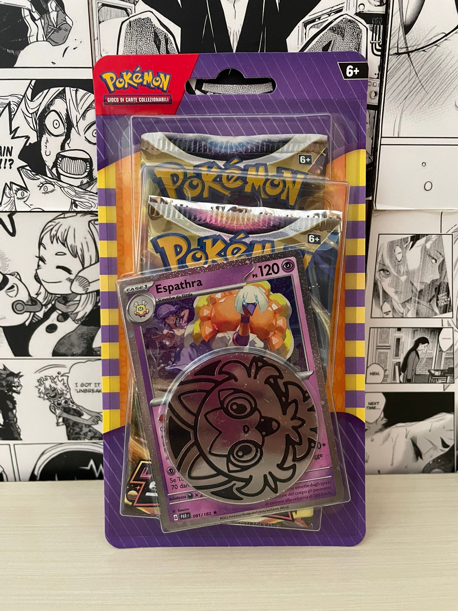 Pokemon Scarlet&Violet Espathra Promo Card Blister 2 Pack + Moneta [ITA]