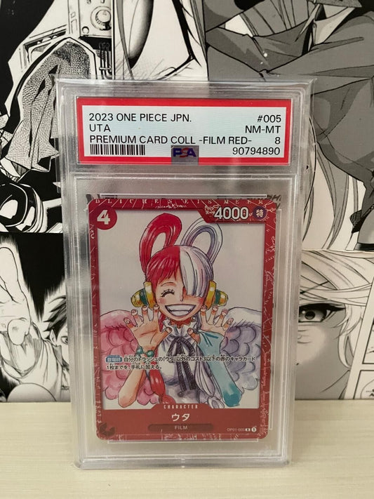 One Piece Card Game UTA Premium Collection Film Red P-033 PSA8