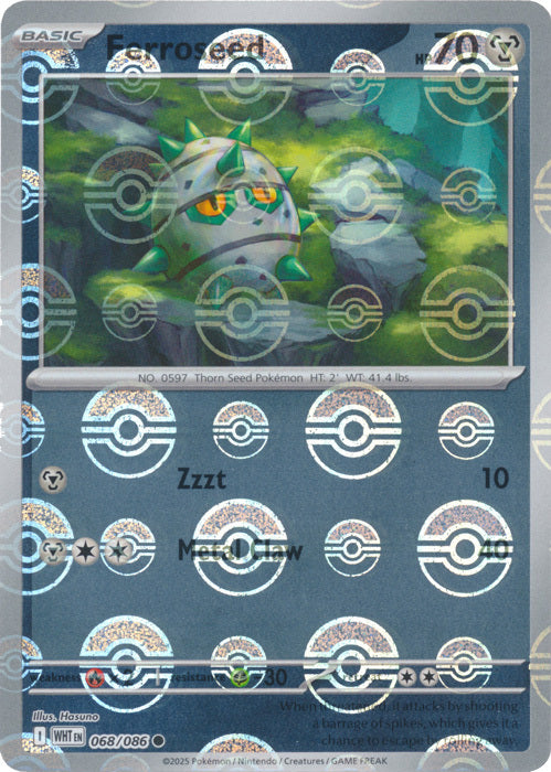 Pokemon Card Game White Flare Ferroseed Reverse Holo Pokè Ball 063/086 [JAP]