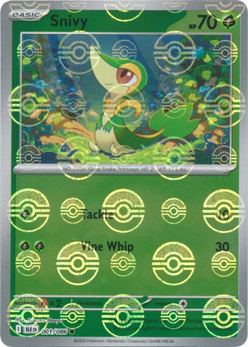 Pokemon Card Game White Flare Snivy Poké Ball Reverse Holo 001/086 [JAP]
